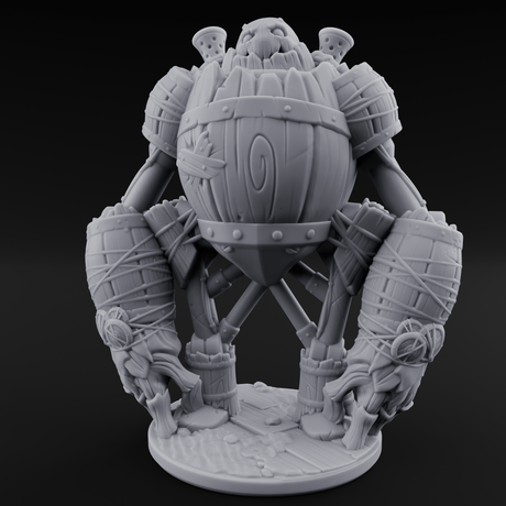 Cobbled Together Golem Barrel Brute Miniature for Dungeons and Dragons, Pathfinder or other TTRPGs