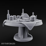 Barrel-Stacked Bottle-Crowded Tavern Market Table Miniature for Dungeons and Dragons, Pathfinder or other TTRPGs