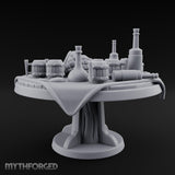 Barrel-Stacked Bottle-Crowded Tavern Market Table Miniature for Dungeons and Dragons, Pathfinder or other TTRPGs