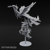 Basket Boat Clutching Giant Raven Carrier Miniature for Dungeons and Dragons, Pathfinder or other TTRPGs