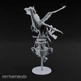 Basket Boat Clutching Giant Raven Carrier Miniature for Dungeons and Dragons, Pathfinder or other TTRPGs