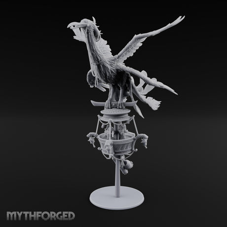 Basket Boat Clutching Giant Raven Carrier Miniature for Dungeons and Dragons, Pathfinder or other TTRPGs