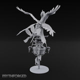 Basket Boat Clutching Giant Raven Carrier Miniature for Dungeons and Dragons, Pathfinder or other TTRPGs
