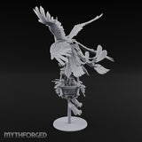 Basket Boat Clutching Giant Raven Carrier Miniature for Dungeons and Dragons, Pathfinder or other TTRPGs