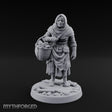 Basket Lugging Human Peasant Woman Miniature for Dungeons and Dragons, Pathfinder or other TTRPGs