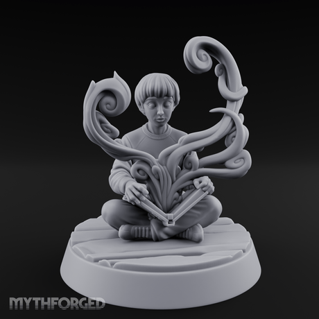 Magic Conjuring Young Boy Miniature for Dungeons and Dragons, Pathfinder or other TTRPGs