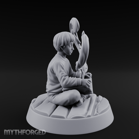 Magic Conjuring Young Boy Miniature for Dungeons and Dragons, Pathfinder or other TTRPGs