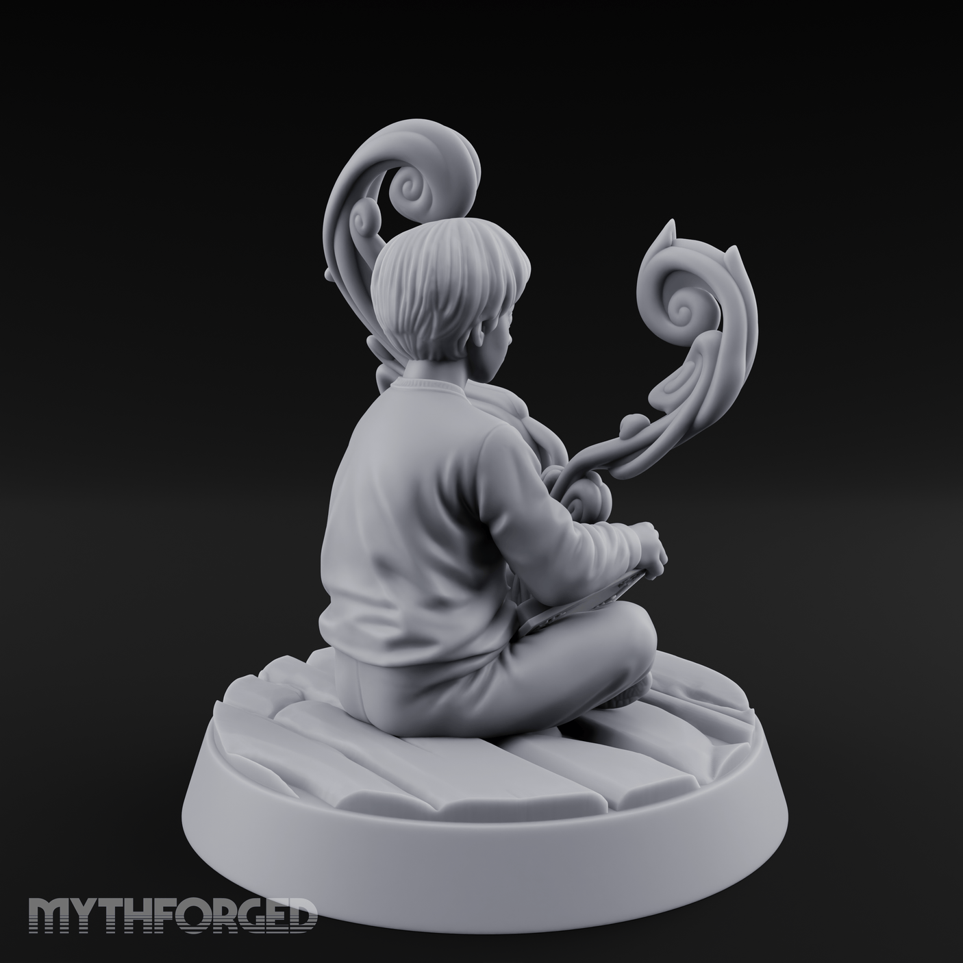 Magic Conjuring Young Boy Miniature for Dungeons and Dragons, Pathfinder or other TTRPGs