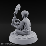 Magic Conjuring Young Boy Miniature for Dungeons and Dragons, Pathfinder or other TTRPGs