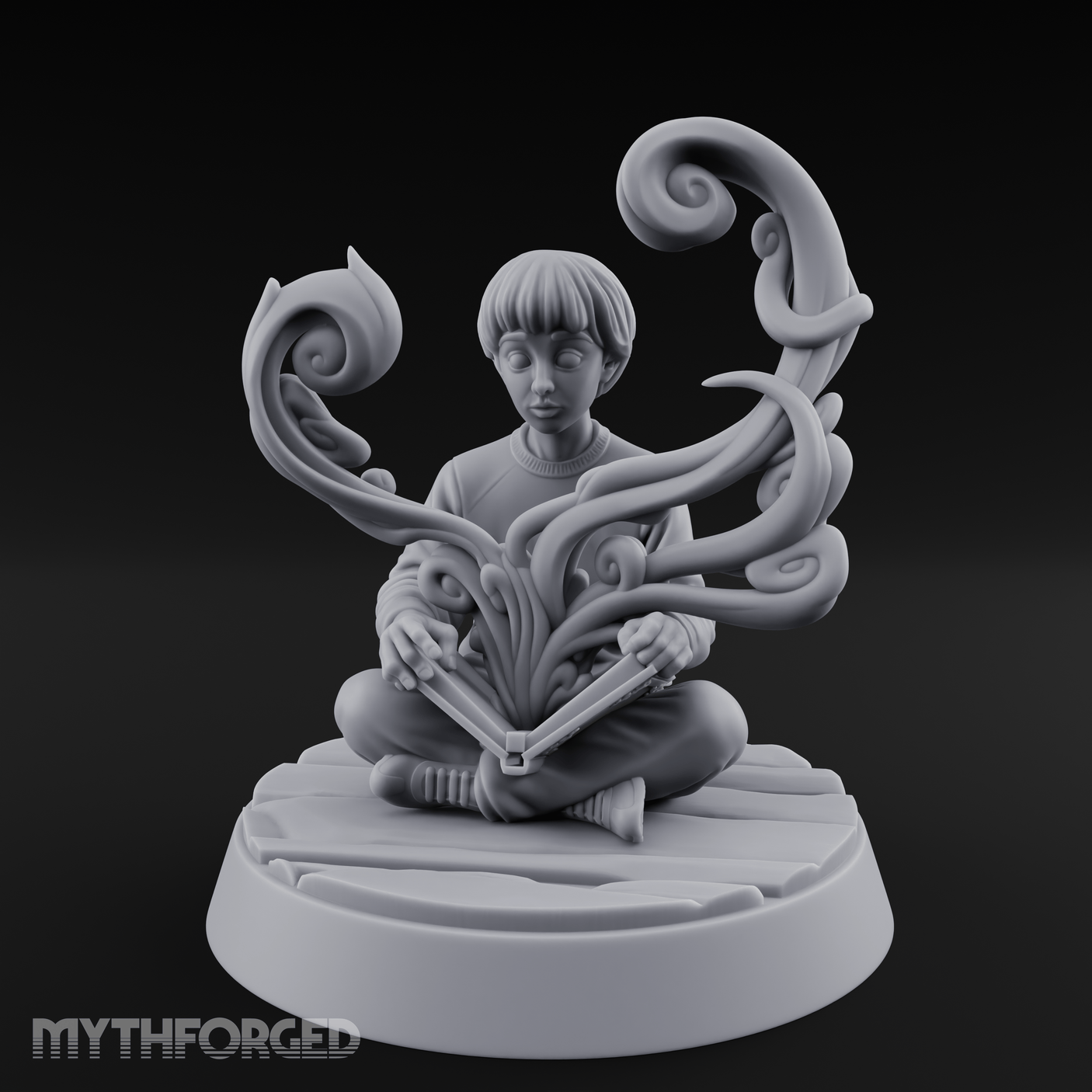 Magic Conjuring Young Boy Miniature for Dungeons and Dragons, Pathfinder or other TTRPGs