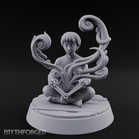 Magic Conjuring Young Boy Miniature for Dungeons and Dragons, Pathfinder or other TTRPGs