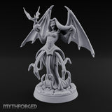 Bat Beckoning Skull Clutching Succubus Temptress Miniature for Dungeons and Dragons, Pathfinder or other TTRPGs