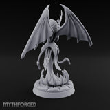 Bat Beckoning Skull Clutching Succubus Temptress Miniature for Dungeons and Dragons, Pathfinder or other TTRPGs
