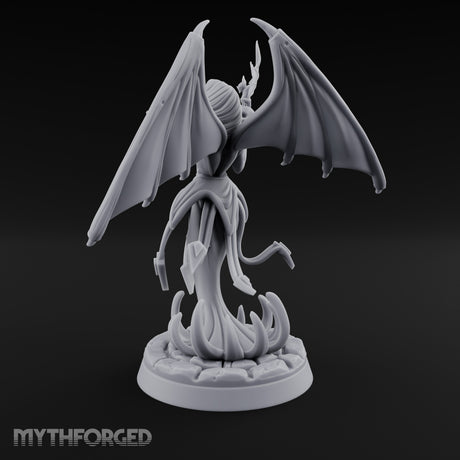Bat Beckoning Skull Clutching Succubus Temptress Miniature for Dungeons and Dragons, Pathfinder or other TTRPGs