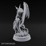 Bat Beckoning Skull Clutching Succubus Temptress Miniature for Dungeons and Dragons, Pathfinder or other TTRPGs