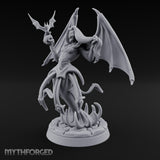 Bat Beckoning Skull Clutching Succubus Temptress Miniature for Dungeons and Dragons, Pathfinder or other TTRPGs