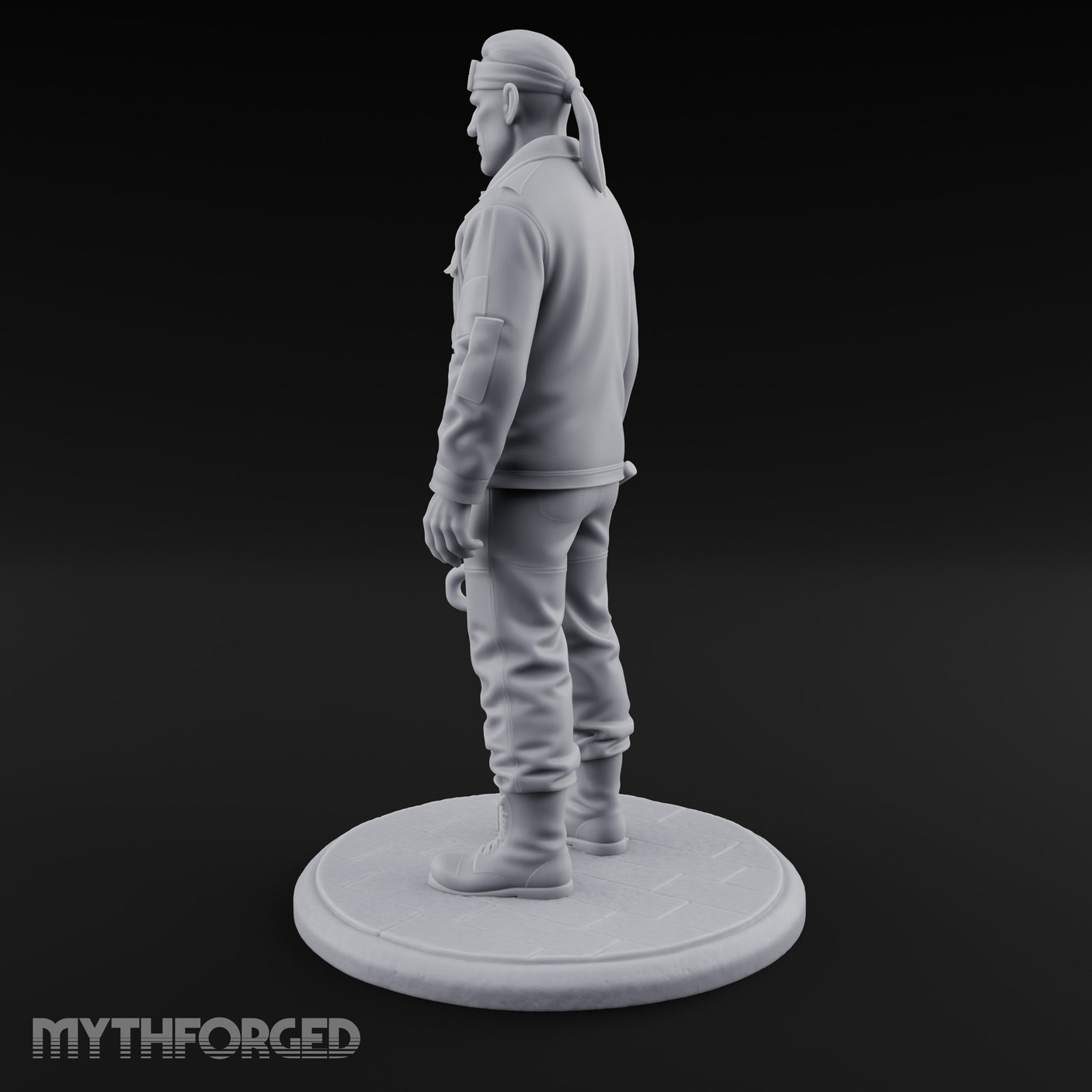 Baton Dangling Human Thug Miniature for Dungeons and Dragons, Pathfinder or other TTRPGs