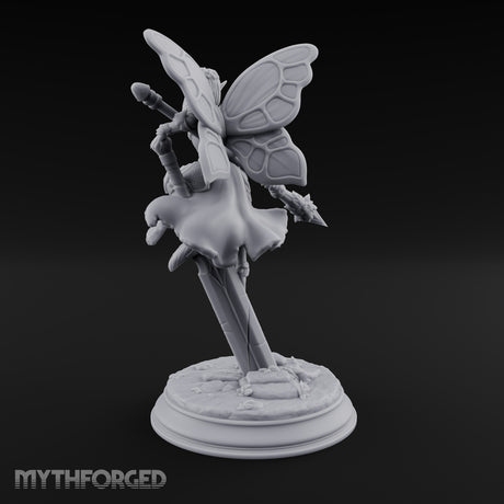 Poised on a Blade Fairy Warrior Miniature for Dungeons and Dragons, Pathfinder or other TTRPGs