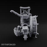 Twin Cannon Rolling Halfling War Wagon Miniature for Dungeons and Dragons, Pathfinder or other TTRPGs