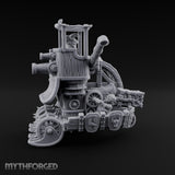 Twin Cannon Rolling Halfling War Wagon Miniature for Dungeons and Dragons, Pathfinder or other TTRPGs