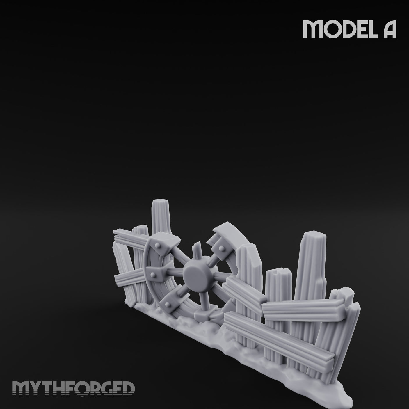 Battle-Scarred Shield-Strewn Battlefield Barricade Ruin A Miniature for Dungeons and Dragons, Pathfinder or other TTRPGs