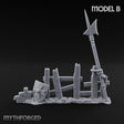 Battle-Scarred Shield-Strewn Battlefield Barricade Ruin B Miniature for Dungeons and Dragons, Pathfinder or other TTRPGs