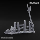 Battle-Scarred Shield-Strewn Battlefield Barricade Ruin B Miniature for Dungeons and Dragons, Pathfinder or other TTRPGs