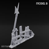 Battle-Scarred Shield-Strewn Battlefield Barricade Ruin B Miniature for Dungeons and Dragons, Pathfinder or other TTRPGs