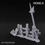 Battle-Scarred Shield-Strewn Battlefield Barricade Ruin B Miniature for Dungeons and Dragons, Pathfinder or other TTRPGs