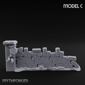 Battle-Scarred Shield-Strewn Battlefield Barricade Ruin C Miniature for Dungeons and Dragons, Pathfinder or other TTRPGs