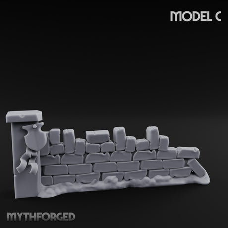 Battle-Scarred Shield-Strewn Battlefield Barricade Ruin C Miniature for Dungeons and Dragons, Pathfinder or other TTRPGs