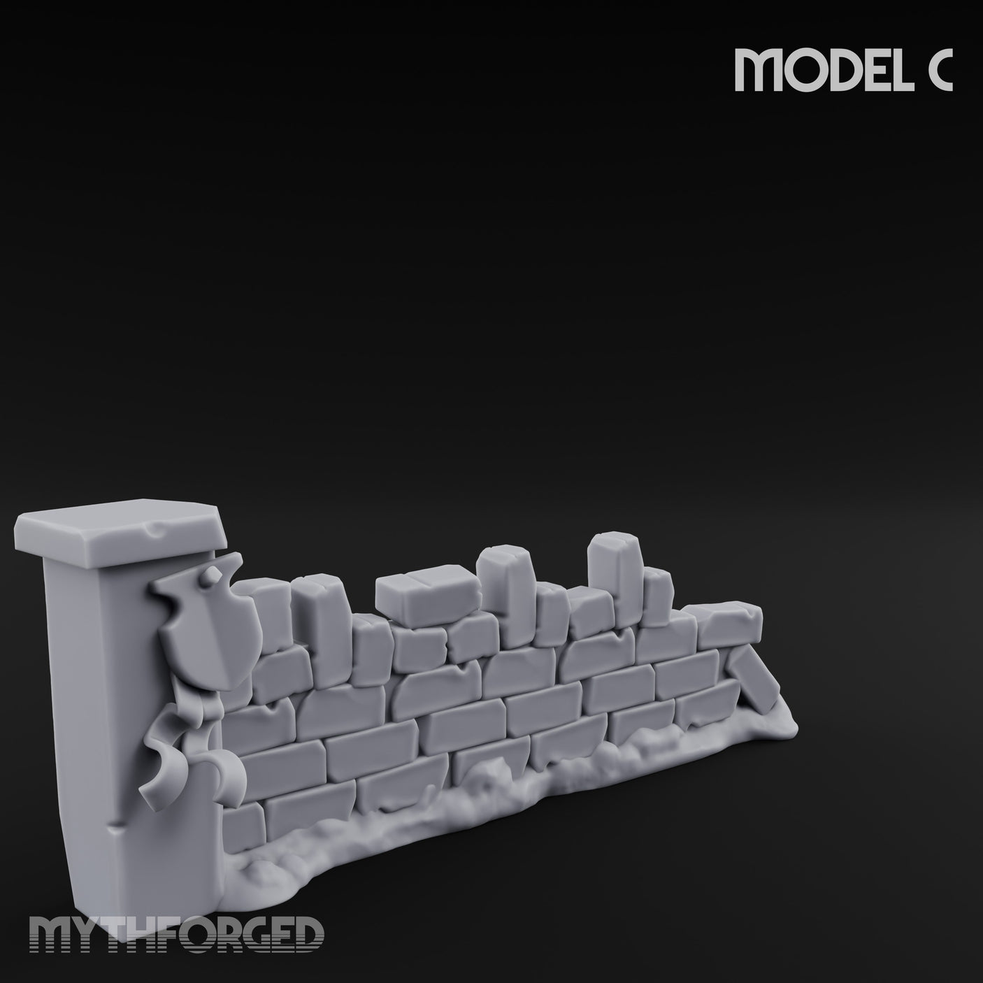 Battle-Scarred Shield-Strewn Battlefield Barricade Ruin C Miniature for Dungeons and Dragons, Pathfinder or other TTRPGs