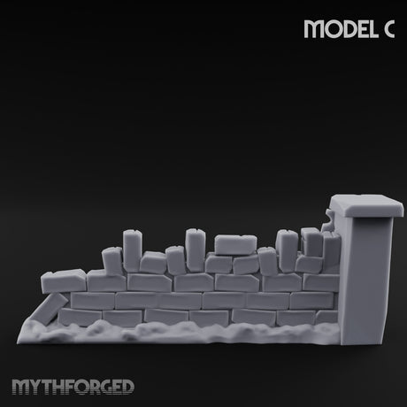 Battle-Scarred Shield-Strewn Battlefield Barricade Ruin C Miniature for Dungeons and Dragons, Pathfinder or other TTRPGs