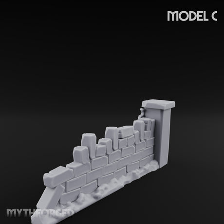 Battle-Scarred Shield-Strewn Battlefield Barricade Ruin C Miniature for Dungeons and Dragons, Pathfinder or other TTRPGs