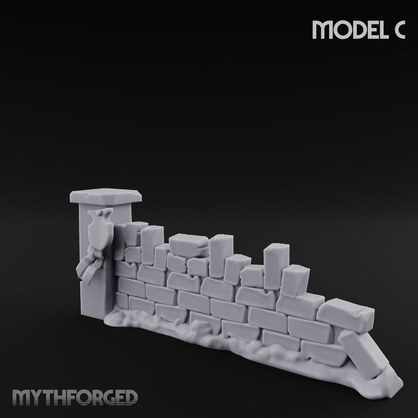 Battle-Scarred Shield-Strewn Battlefield Barricade Ruin C Miniature for Dungeons and Dragons, Pathfinder or other TTRPGs