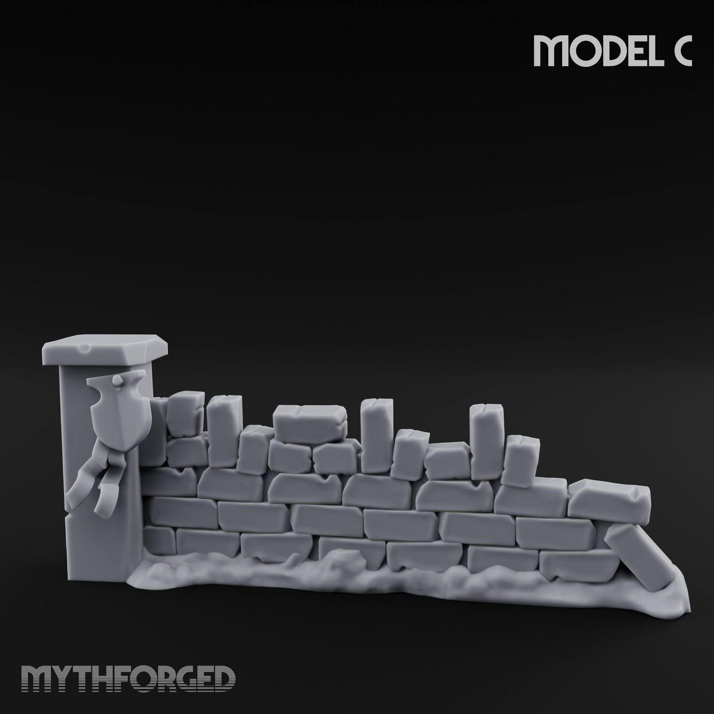 Battle-Scarred Shield-Strewn Battlefield Barricade Ruin C Miniature for Dungeons and Dragons, Pathfinder or other TTRPGs