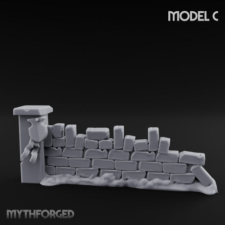 Battle-Scarred Shield-Strewn Battlefield Barricade Ruin C Miniature for Dungeons and Dragons, Pathfinder or other TTRPGs