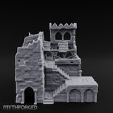 Battlement-Crowned Arch-Gutted Castle Keep Ruins Miniature for Dungeons and Dragons, Pathfinder or other TTRPGs