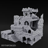 Battlement-Crowned Arch-Gutted Castle Keep Ruins Miniature for Dungeons and Dragons, Pathfinder or other TTRPGs