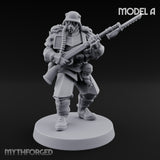 Bayonet Fixed Rifle Advancing Ashen Trooper A Miniature for Dungeons and Dragons, Pathfinder or other TTRPGs
