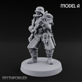 Bayonet Fixed Rifle Advancing Ashen Trooper A Miniature for Dungeons and Dragons, Pathfinder or other TTRPGs