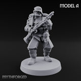 Bayonet Fixed Rifle Advancing Ashen Trooper A Miniature for Dungeons and Dragons, Pathfinder or other TTRPGs
