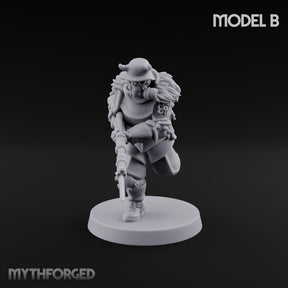 Bayonet Fixed Rifle Advancing Ashen Trooper B Miniature for Dungeons and Dragons, Pathfinder or other TTRPGs