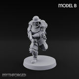 Bayonet Fixed Rifle Advancing Ashen Trooper B Miniature for Dungeons and Dragons, Pathfinder or other TTRPGs