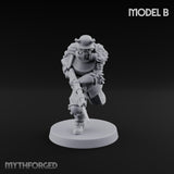 Bayonet Fixed Rifle Advancing Ashen Trooper B Miniature for Dungeons and Dragons, Pathfinder or other TTRPGs