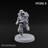 Bayonet Fixed Rifle Advancing Ashen Trooper B Miniature for Dungeons and Dragons, Pathfinder or other TTRPGs