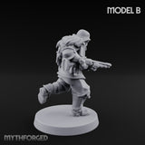 Bayonet Fixed Rifle Advancing Ashen Trooper B Miniature for Dungeons and Dragons, Pathfinder or other TTRPGs
