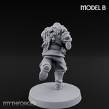 Bayonet Fixed Rifle Advancing Ashen Trooper B Miniature for Dungeons and Dragons, Pathfinder or other TTRPGs