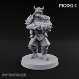Bayonet Fixed Rifle Advancing Ashen Trooper C Miniature for Dungeons and Dragons, Pathfinder or other TTRPGs