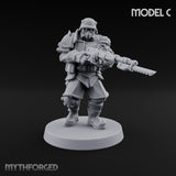 Bayonet Fixed Rifle Advancing Ashen Trooper C Miniature for Dungeons and Dragons, Pathfinder or other TTRPGs